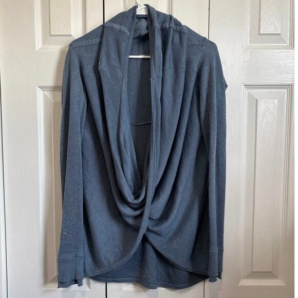 Lululemon Dusty Blue Iconic Cashmere Blend Wrap Sweater - Picture 3 of 7